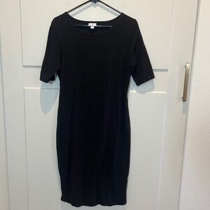 LuLaRoe Black Dress Women's Medium Knit Casual Comfortable Everyday Short Sleeve